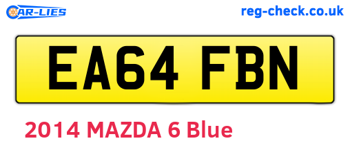 EA64FBN are the vehicle registration plates.