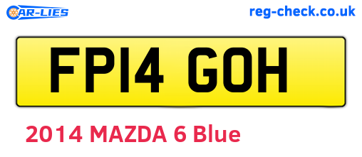 FP14GOH are the vehicle registration plates.