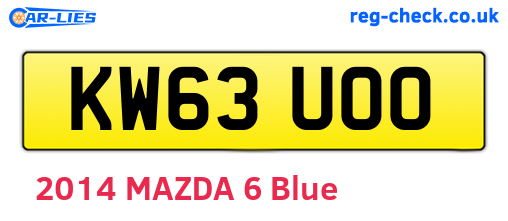 KW63UOO are the vehicle registration plates.