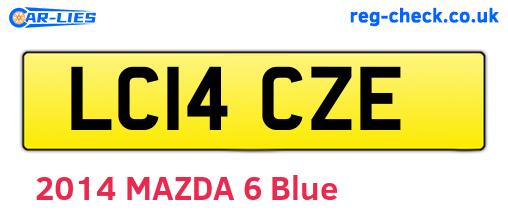 LC14CZE are the vehicle registration plates.