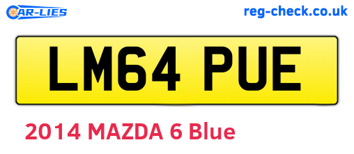 LM64PUE are the vehicle registration plates.