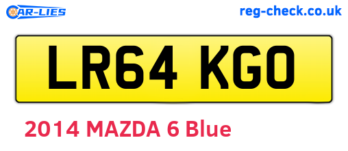 LR64KGO are the vehicle registration plates.