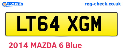 LT64XGM are the vehicle registration plates.