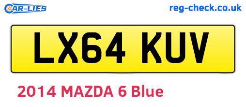 LX64KUV are the vehicle registration plates.