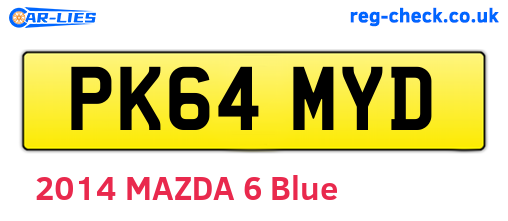 PK64MYD are the vehicle registration plates.