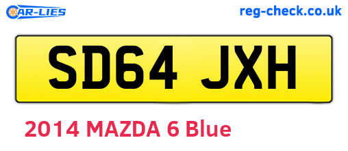 SD64JXH are the vehicle registration plates.