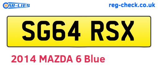 SG64RSX are the vehicle registration plates.