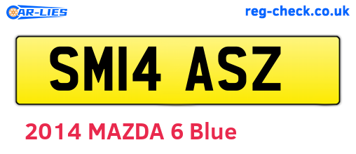 SM14ASZ are the vehicle registration plates.