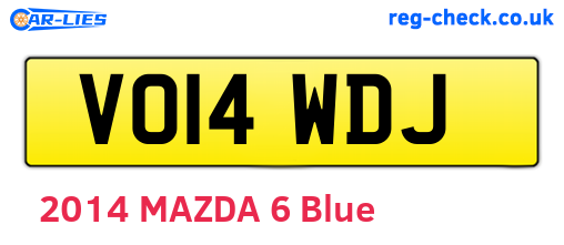 VO14WDJ are the vehicle registration plates.