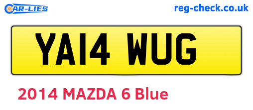 YA14WUG are the vehicle registration plates.