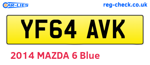 YF64AVK are the vehicle registration plates.