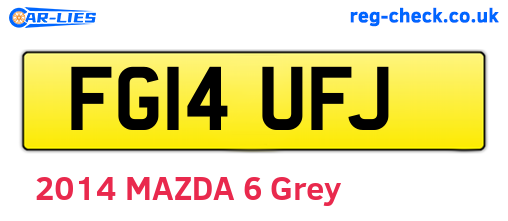FG14UFJ are the vehicle registration plates.