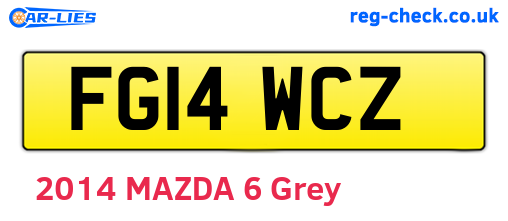 FG14WCZ are the vehicle registration plates.
