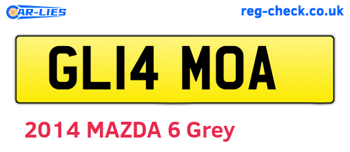 GL14MOA are the vehicle registration plates.