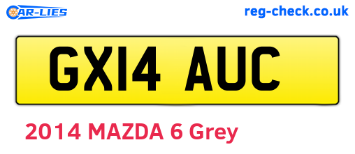 GX14AUC are the vehicle registration plates.