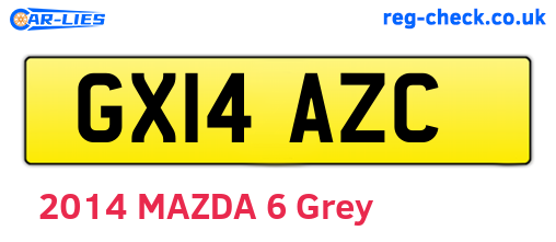 GX14AZC are the vehicle registration plates.