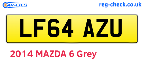 LF64AZU are the vehicle registration plates.