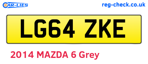 LG64ZKE are the vehicle registration plates.