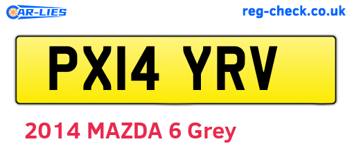 PX14YRV are the vehicle registration plates.