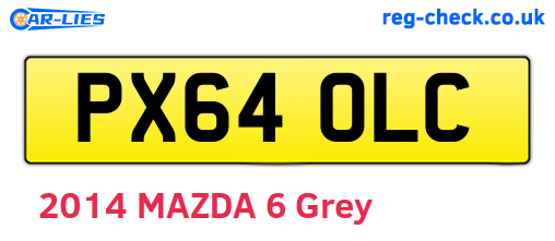 PX64OLC are the vehicle registration plates.