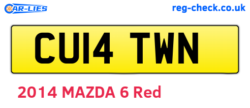 CU14TWN are the vehicle registration plates.