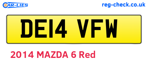 DE14VFW are the vehicle registration plates.