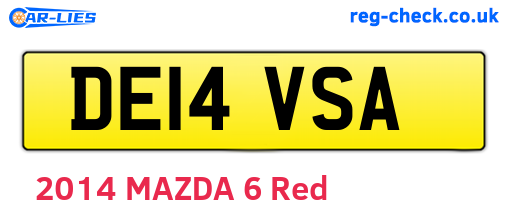 DE14VSA are the vehicle registration plates.