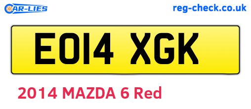 EO14XGK are the vehicle registration plates.