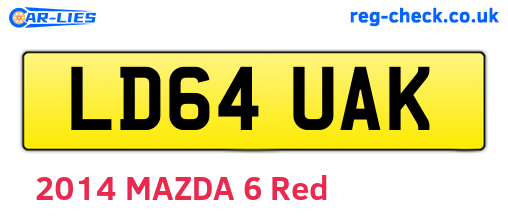 LD64UAK are the vehicle registration plates.