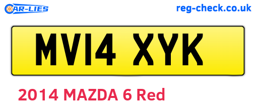 MV14XYK are the vehicle registration plates.