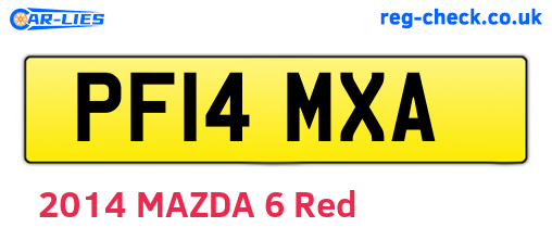 PF14MXA are the vehicle registration plates.