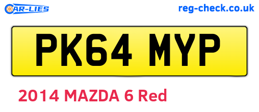 PK64MYP are the vehicle registration plates.