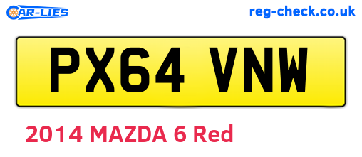 PX64VNW are the vehicle registration plates.