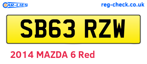 SB63RZW are the vehicle registration plates.