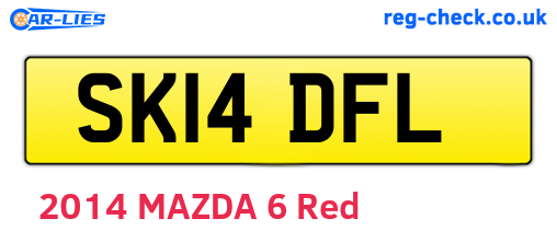SK14DFL are the vehicle registration plates.