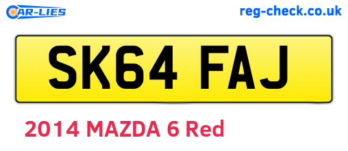 SK64FAJ are the vehicle registration plates.