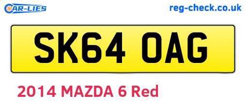 SK64OAG are the vehicle registration plates.