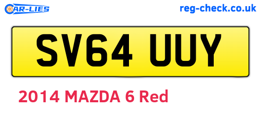 SV64UUY are the vehicle registration plates.