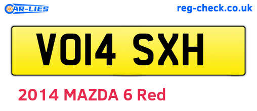 VO14SXH are the vehicle registration plates.