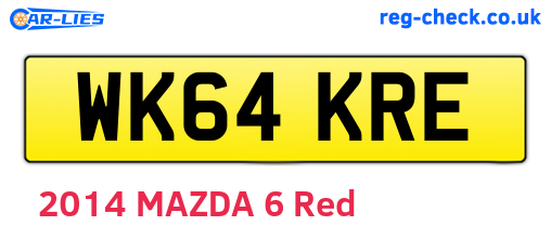 WK64KRE are the vehicle registration plates.