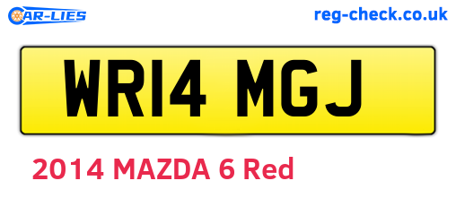 WR14MGJ are the vehicle registration plates.