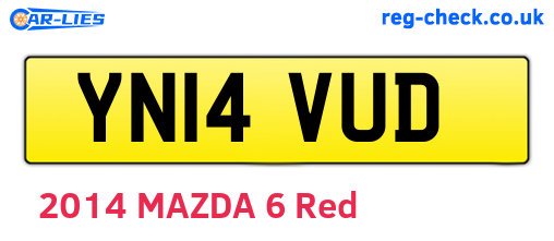 YN14VUD are the vehicle registration plates.