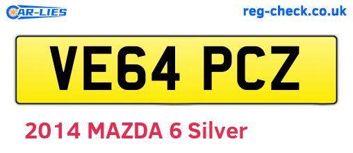 VE64PCZ are the vehicle registration plates.