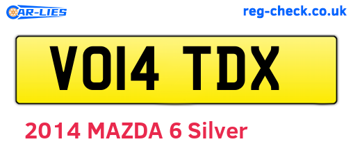 VO14TDX are the vehicle registration plates.