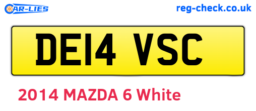 DE14VSC are the vehicle registration plates.