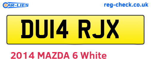 DU14RJX are the vehicle registration plates.