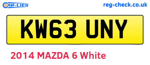 KW63UNY are the vehicle registration plates.