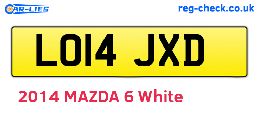 LO14JXD are the vehicle registration plates.