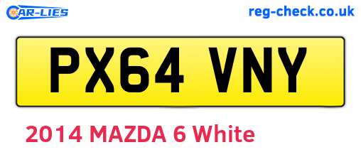 PX64VNY are the vehicle registration plates.