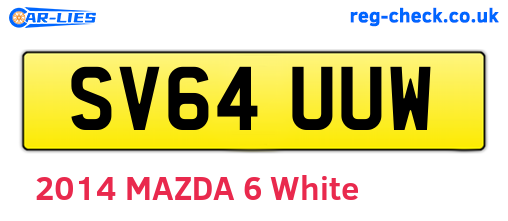 SV64UUW are the vehicle registration plates.